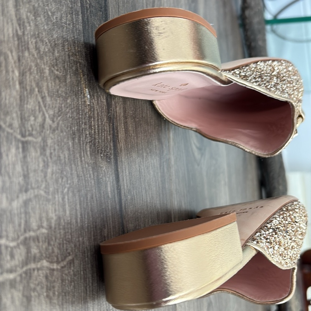 kate spade glendi mule loader size 8.5 glittery gold - showstopper - Picture 4 of 5